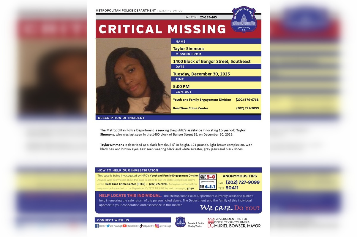 DC Police Issue Urgent Appeal for Public's Help to Locate Missing Teen