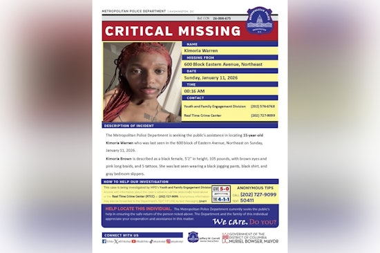 DC Police Seek Public Help to Locate Missing 15-Year-Old Kimoria Warren Last Seen in Northeast Area