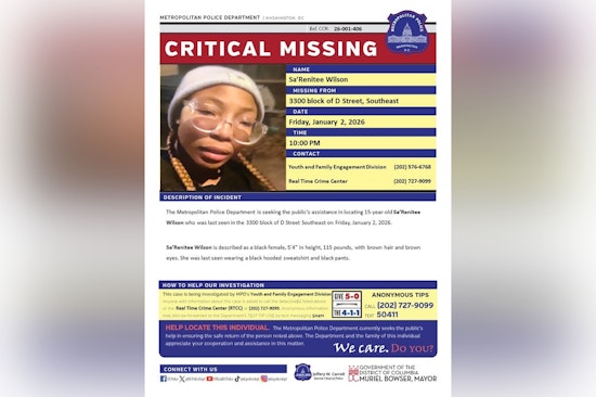 DC Police Seek Public's Help to Locate Missing 15-Year-Old Sa’Renitee Wilson in Southeast Washington