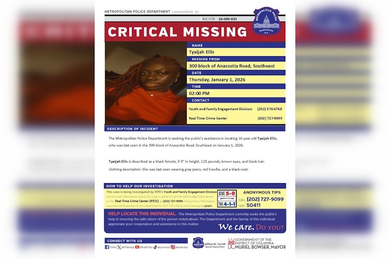 DC Police Issue Urgent Appeal for Help in Search for Missing 16-Year-Old Tyaijah Ellis