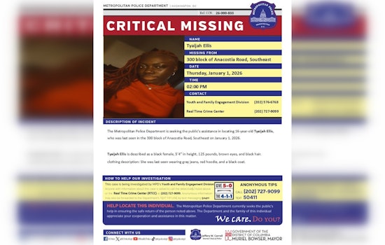 DC Police Issue Urgent Appeal for Help in Search for Missing 16-Year-Old Tyaijah Ellis