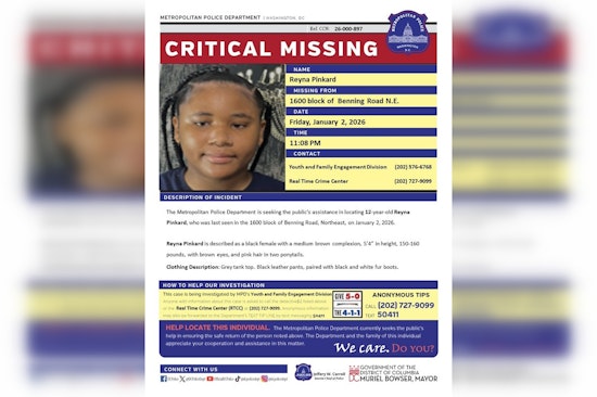 DC Police Seek Public's Help to Find Missing 12-Year-Old Reyna Pinkard in Northeast Washington
