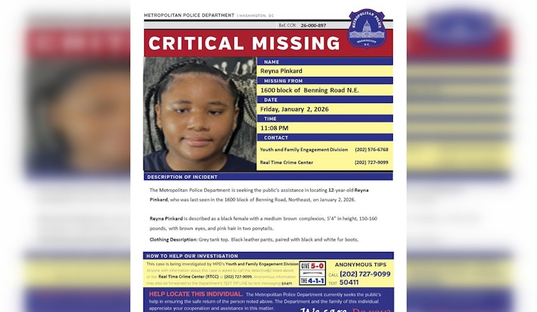 DC Police Seek Public's Help to Find Missing 12-Year-Old Reyna Pinkard in Northeast Washington