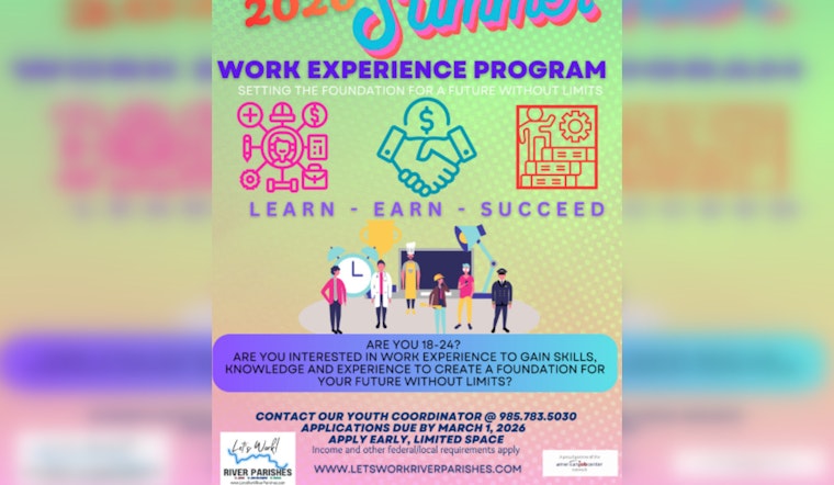 Deadline Looms for St. Charles Parish Youth to Join Summer Work Experience Program