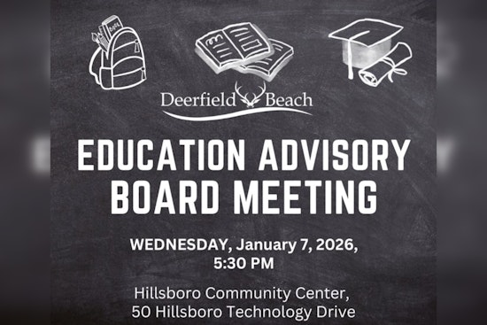 Deerfield Beach Invites Public to Upcoming Education Advisory Board Meeting at Hillsboro Community Center