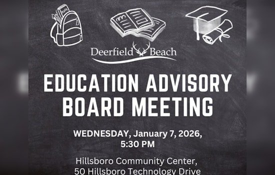 Deerfield Beach Invites Public to Upcoming Education Advisory Board Meeting at Hillsboro Community Center