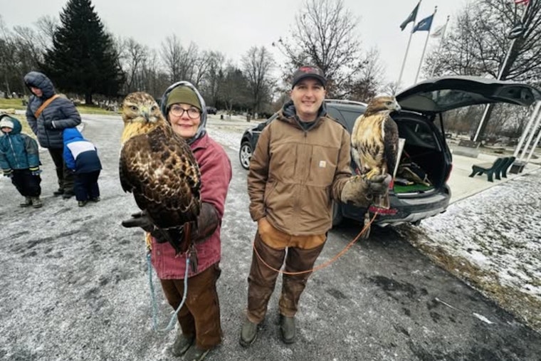 Delaware, Ohio's Falconry Pop Up Program Thrills Locals with Red-Tailed Hawks