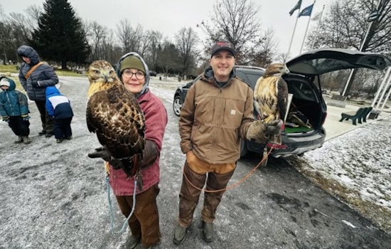 Delaware, Ohio's Falconry Pop Up Program Thrills Locals with Red-Tailed Hawks
