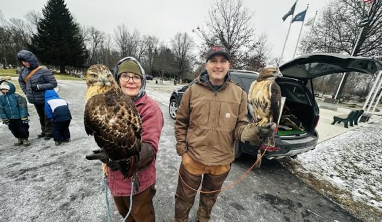 Delaware, Ohio's Falconry Pop Up Program Thrills Locals with Red-Tailed Hawks