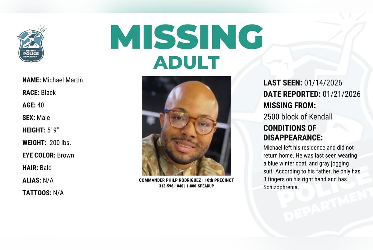 Detroit Police Seek Public Assistance in Search for Missing Man,