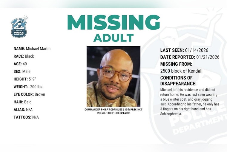 Detroit Police Seek Public Assistance in Search for Missing Man, Michael Martin