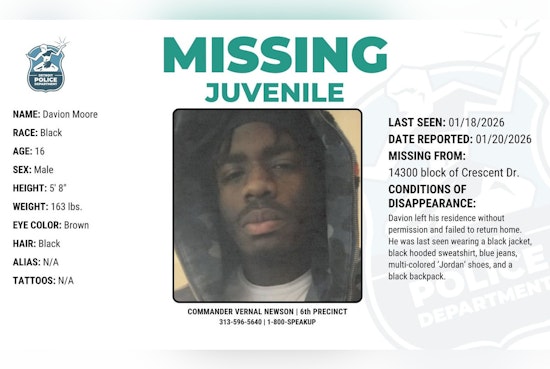 Detroit Police Seek Public Help to Locate Missing Teenager Davion Moore