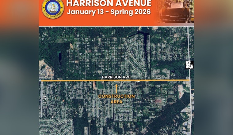 $1.3 Million Road Enhancement Begins on Harrison Avenue in St. Tammany Parish