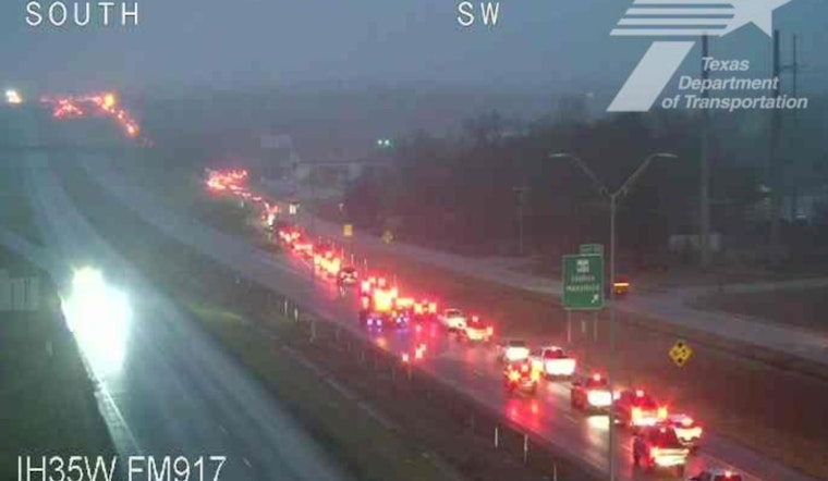 Downed Power Line Turns I-35W Into A Parking Lot Near Burleson