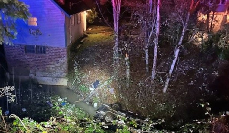 Driver Rescued and Cited for DUII After Plunging Down Embankment into Troutdale Creek
