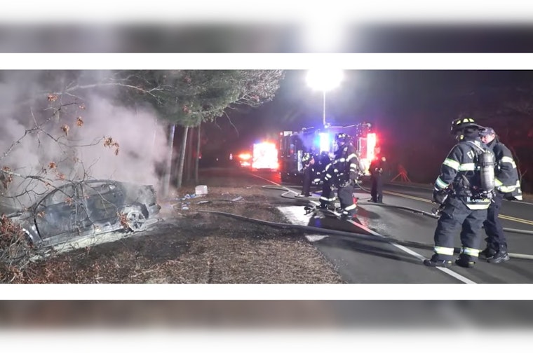 Driver Rescued by Brave Falmouth Resident from Fiery Late-Night Crash on Route 151