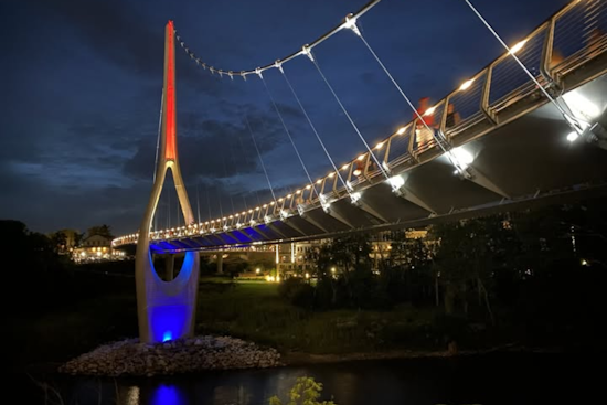Dublin, Ohio Honors Martin Luther King Jr. with Patriotic Light Display on Dublin Link Bridge