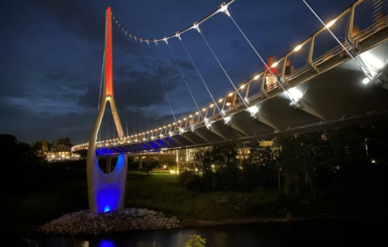 Dublin, Ohio Honors Martin Luther King Jr. with Patriotic Light Display on Dublin Link Bridge