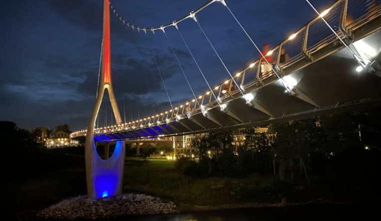 Dublin, Ohio Honors Martin Luther King Jr. with Patriotic Light Display on Dublin Link Bridge