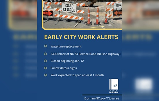Durham, NC Residents Advised of Detours Amid Waterline Replacement on Nelson Highway