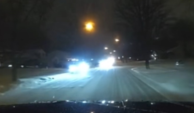 VIDEO: Elyria Police Urge Caution on Snowy Roads After Vehicle Nearly Collides with Traffic Unit Car
