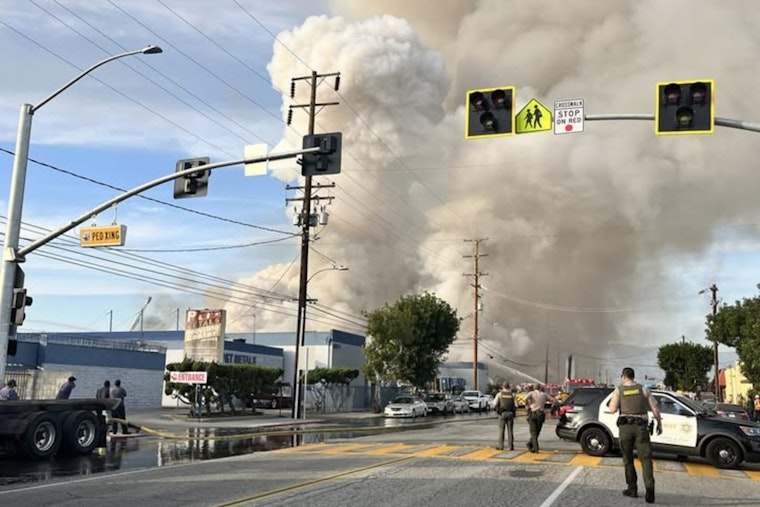 Explosions Prompt Urgent Evacuations as Fire Rages at South El Monte Metal Recycling Plant