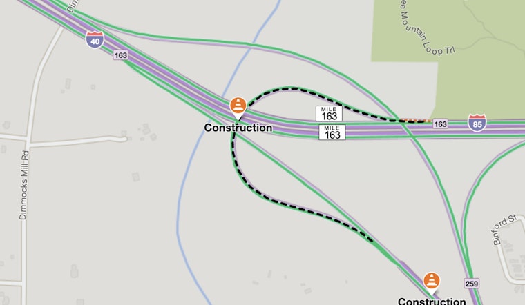 Extended Closure of I-85 South Exit Ramp to I-40 East in Orange County as NCDOT Completes Drainage Work