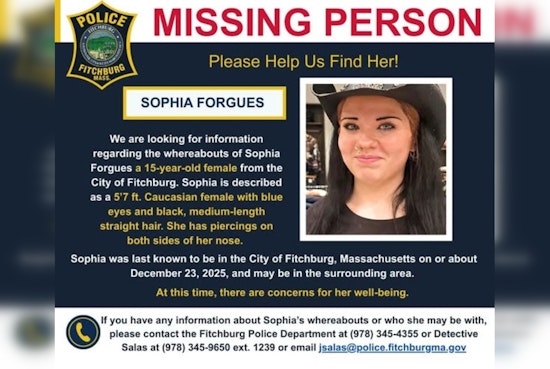 Fitchburg Police Seek Public's Help in Locating Missing 15-Year-Old Sophia Forgues