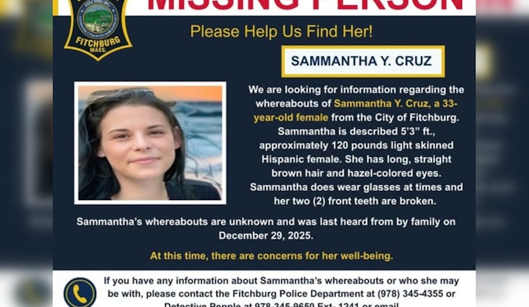 Fitchburg Police Seek Public's Help in Locating Missing Resident Sammantha Y. Cruz