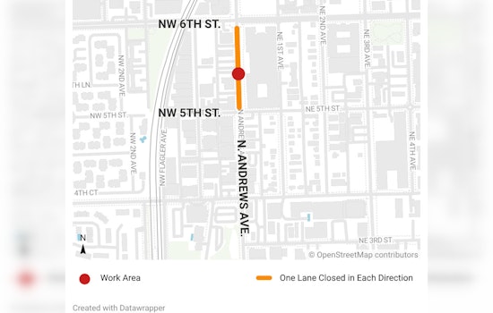 Fort Lauderdale Crews Successfully Repair Water Line Overnight, Restoring Normal Traffic Flow in Flagler Village