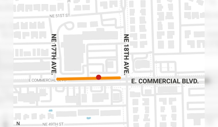 Fort Lauderdale Crews Triumph in Overnight Water Leak Repair on E. Commercial Blvd, Minimizing Traffic Impact