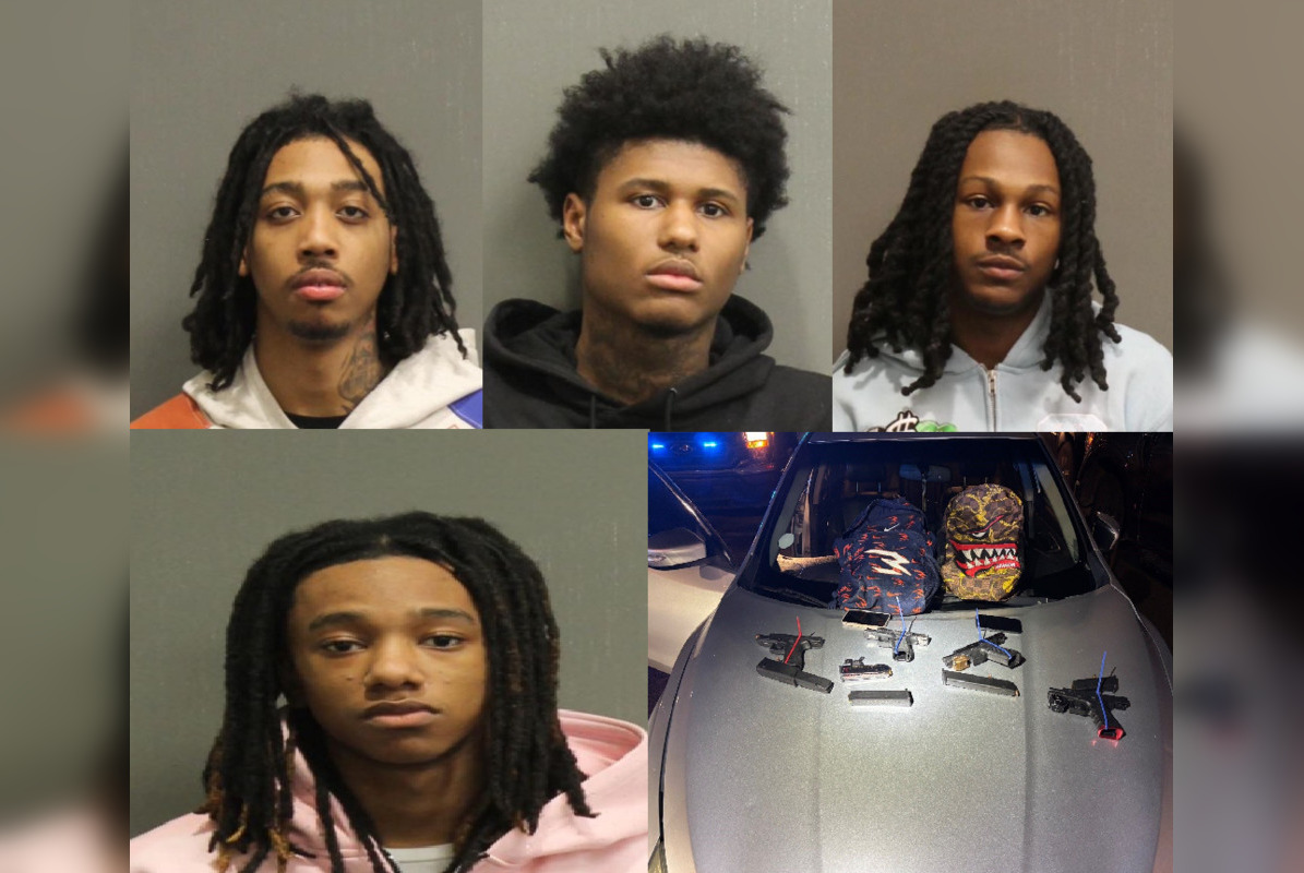 Four Arrested After Alleged Joyride in Stolen Car with Handguns in
