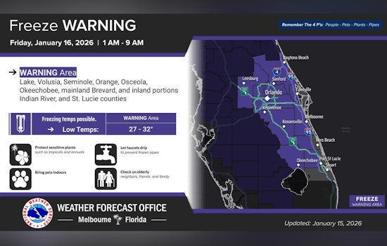 Freeze Warning Issued for Orange City and Volusia County as Cold Weather Shelters Prepare to Open