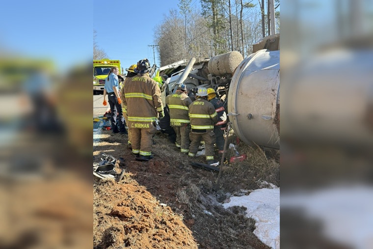 Gaston County Responders Tackle Hazmat Crisis Following Sewage Truck Overturn on Bob Friday Road