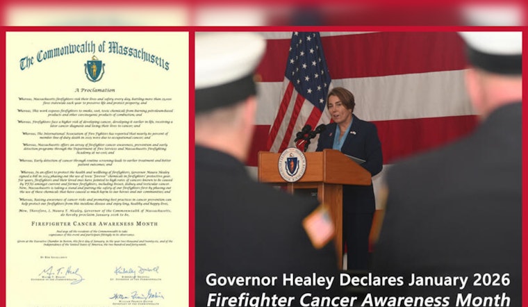 Governor Maura Healey Declares January as Firefighter Cancer Awareness Month to Promote Health Initiatives