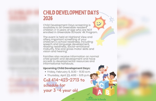 Greendale Public Health Department Launches Child Development Days to Assess Pre-School Readiness