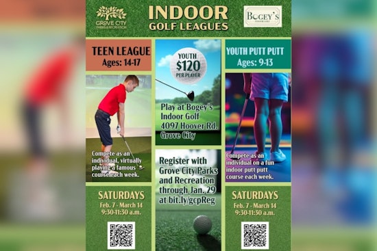 Grove City Parks & Rec. Teams Up with Bogey's for Youth Indoor Golf League This Winter