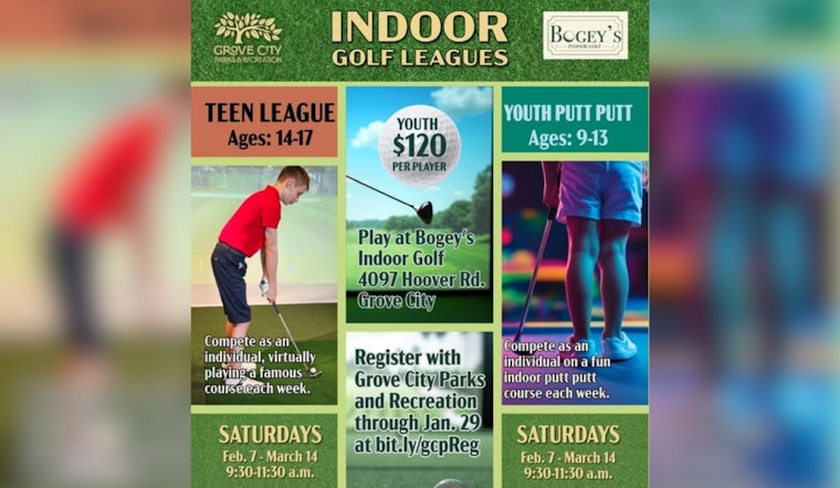 Grove City Parks & Rec. Teams Up with Bogey's for Youth Indoor Golf League This Winter