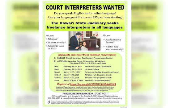 Hawaii Judiciary Seeks Multilingual Talent for 2026 Court Interpreter Workshops Across the Islands