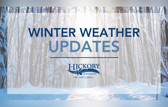 Hickory Hit by Snowstorm as Public Facilities Close and Solid Waste Services Suspended for Monday