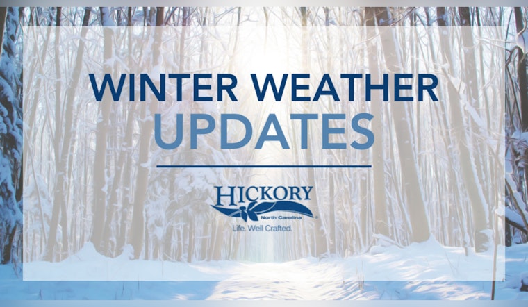 Hickory Hit by Snowstorm as Public Facilities Close and Solid Waste Services Suspended for Monday