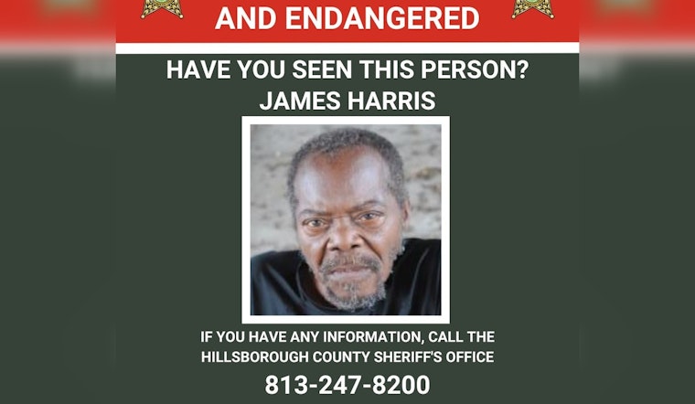 Hillsborough County Authorities Request Community Help to Locate Missing and Endangered Senior, James Harris