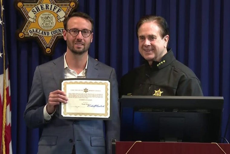 Holly Resident Honored by Oakland County Sheriff for Heroic Rescue of Snowmobiler on Bush Lake