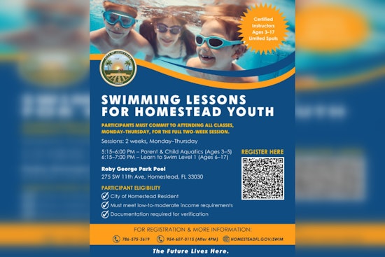 Homestead Launches CDBG-Funded Swimming Lessons for Local Youth Starting February 9