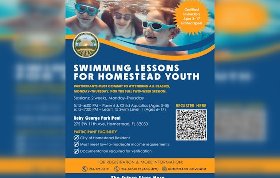 Homestead Launches CDBG-Funded Swimming Lessons for Local Youth Starting February 9