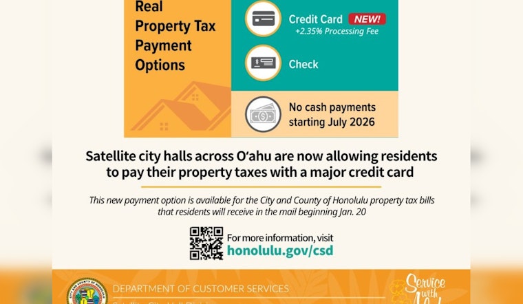 Honolulu Tells Property Owners To Ditch Cash At Satellite City Halls By 2026