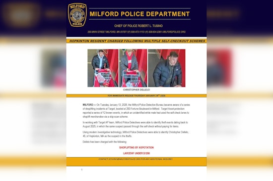 Hopkinton Man Charged in Milford Target Skip-Scan Thefts, Police Leverage Technology to Unmask Suspect