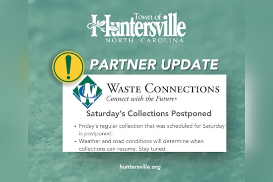 Huntersville Trash Collection Delayed Amidst Snowstorm, Safety Prioritized Over Schedule