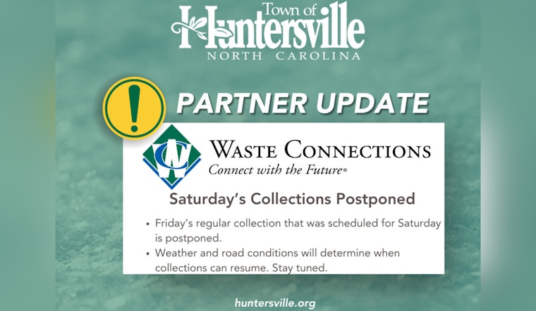 Huntersville Trash Collection Delayed Amidst Snowstorm, Safety Prioritized Over Schedule