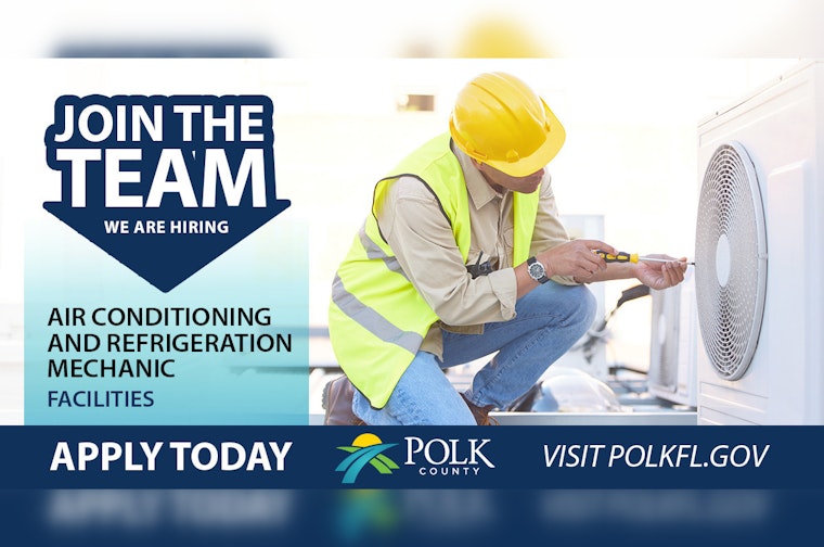 Polk County, Florida Seeks AC Refrigeration Mechanic with $1,000 Sign-On Bonus and 4-Day Workweek Perks